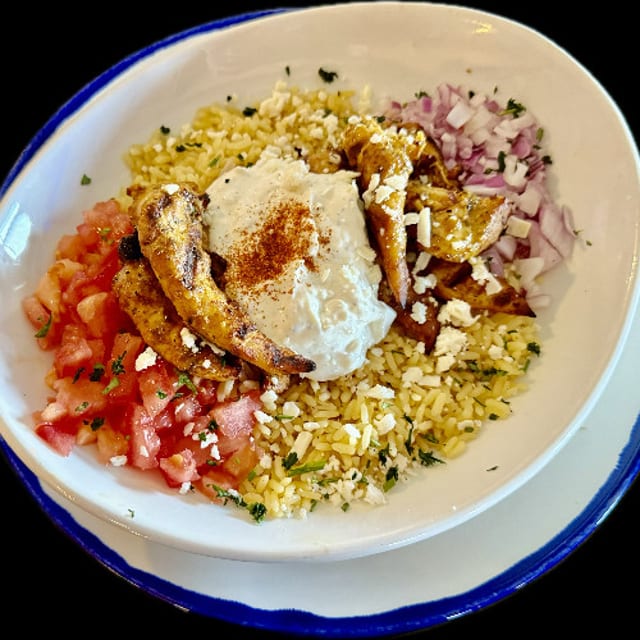 Greek Chicken Bowl Lunch.