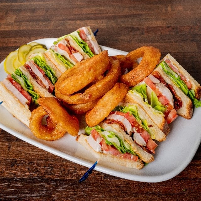 Chicken and Bacon Club Sandwich Lunch.